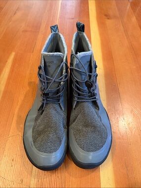 Vivo barefoot Men's Gray Knit Waterproof Lace-Up Boots